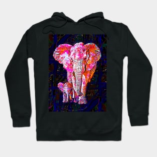 Elephant Family Painted Hoodie